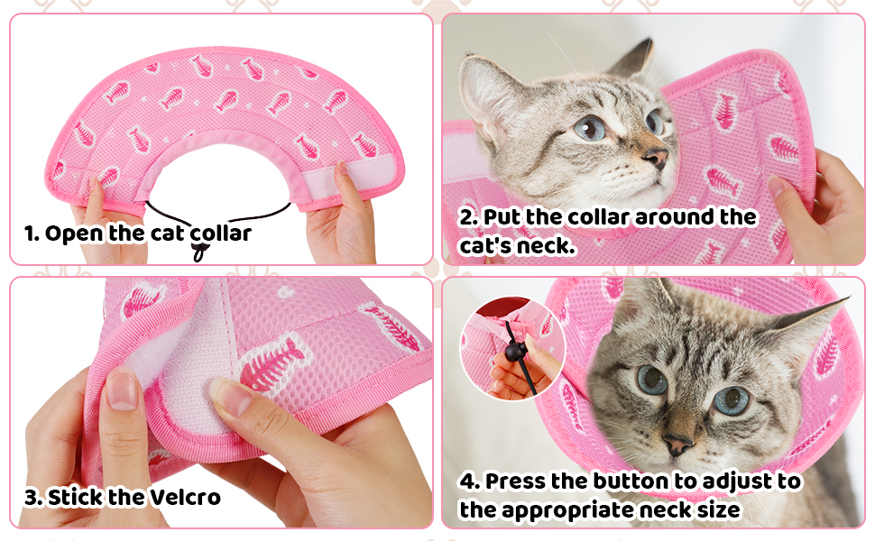 Zuimei Cat Cone Collar Soft, Adjustable Cat Recovery Collar Cone for