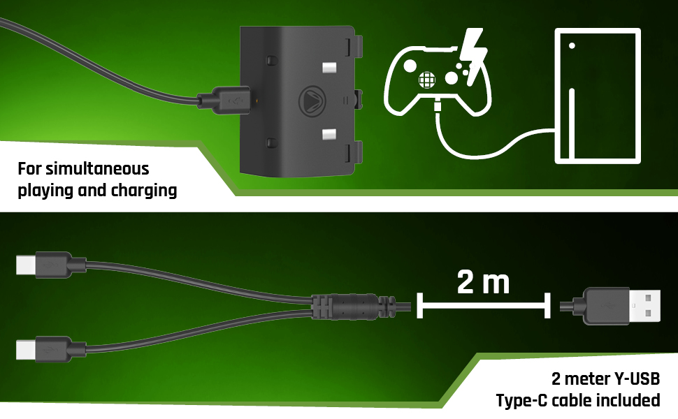 snakebyte Xbox BATTERY KIT SX black 2 rechargeable Series X