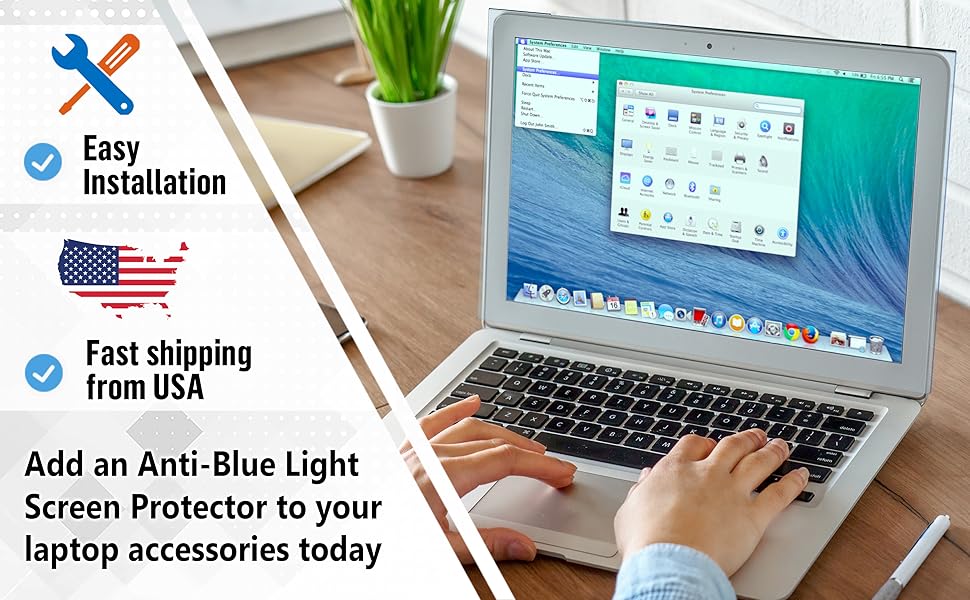 Blue Light Blocking Screen Protector Panel for 15.6 inch