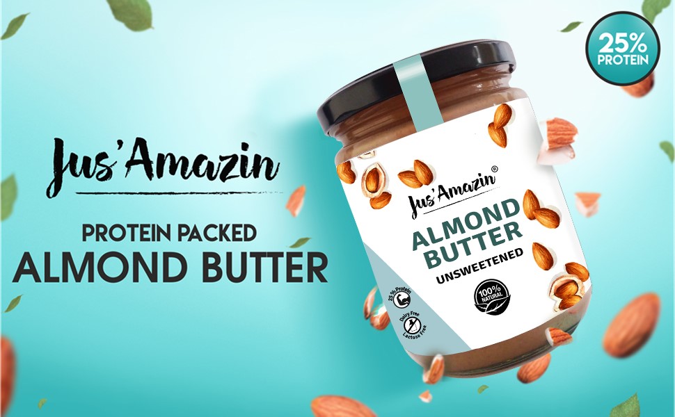 Jus' Amazin Almond Butter, All Natural, 500g