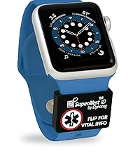 Watchband sleeve MedID. Silicone+metal sleeve fits watch bands 18-24mm wide. Watch not included.