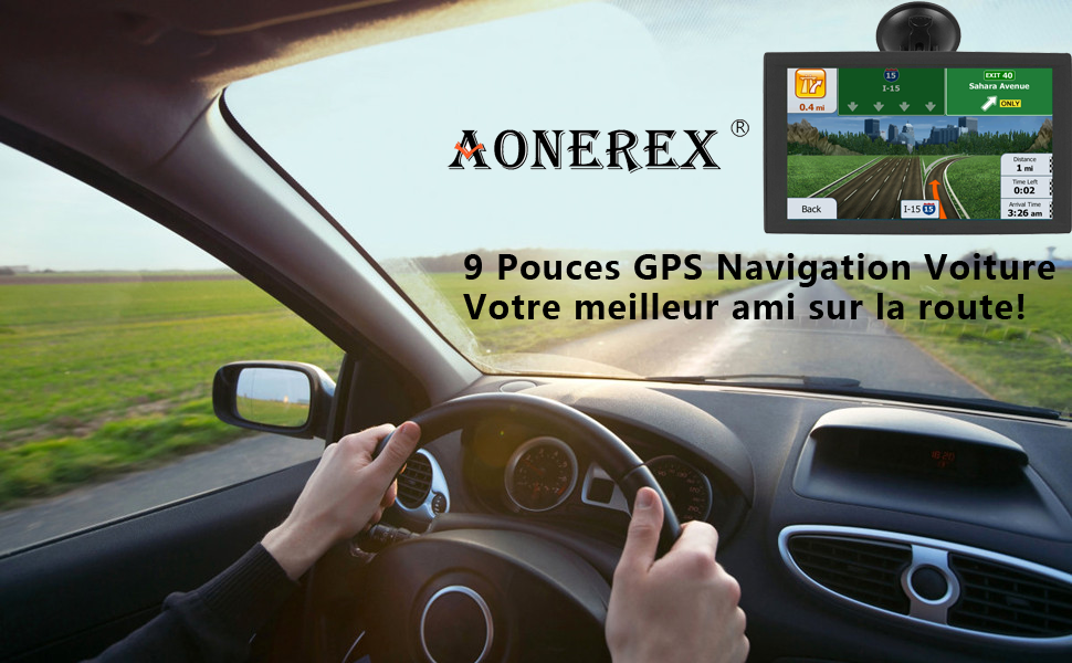 Aonerex 9" GPS Voiture Auto Navigation Écran Tactile 2022 Cartographie