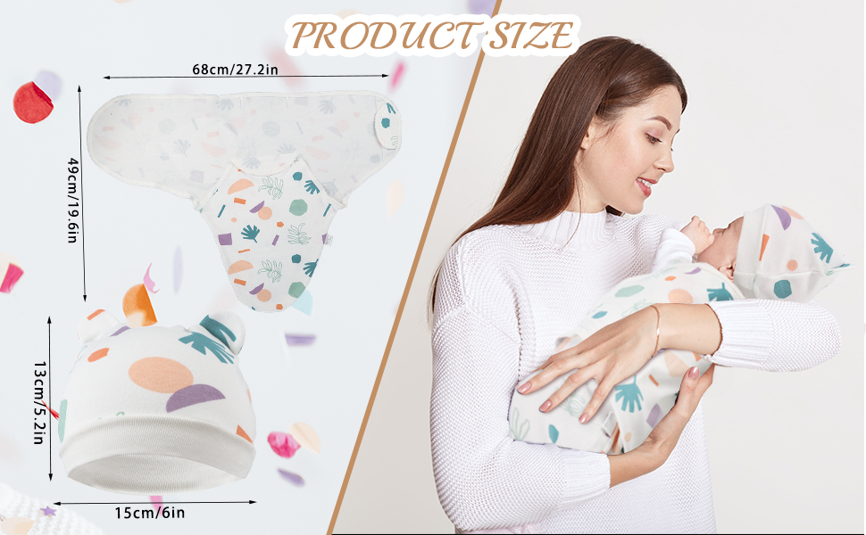 XLSXEXCL 4 Pack Preemie Swaddle Blankets Set, Boho Rainbow