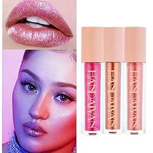 Lip Gloss  Metal Glitter liquid lipstick Shimmer Lip Gloss Waterproof Lip Gloss Moisturizing