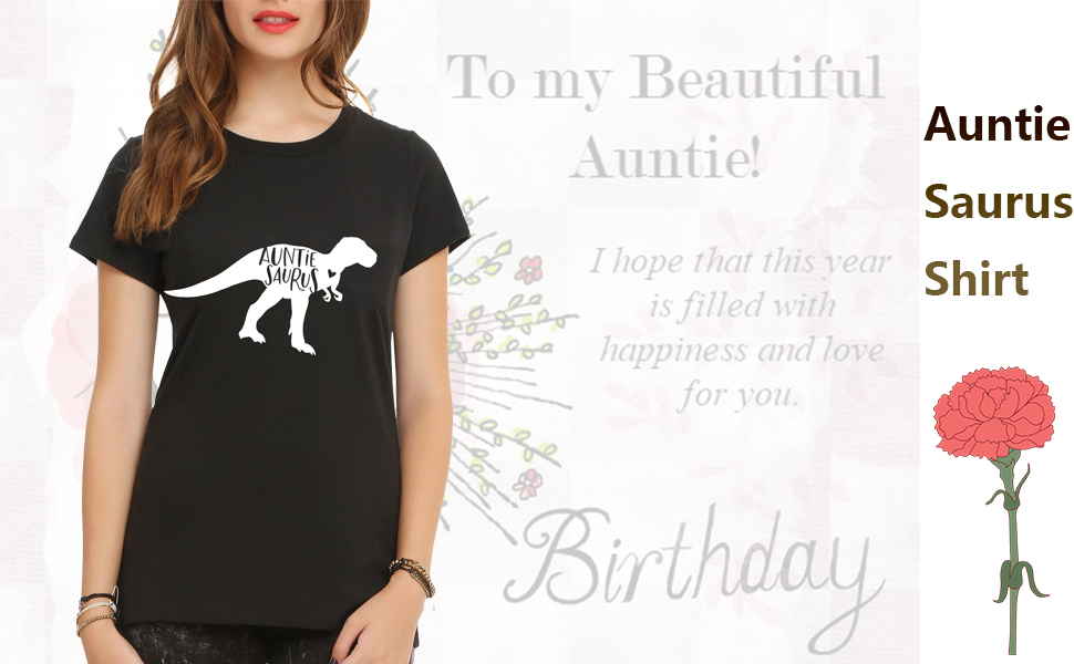 Cute Short Sleeve Aunt Saurus Graphic print t-shirt