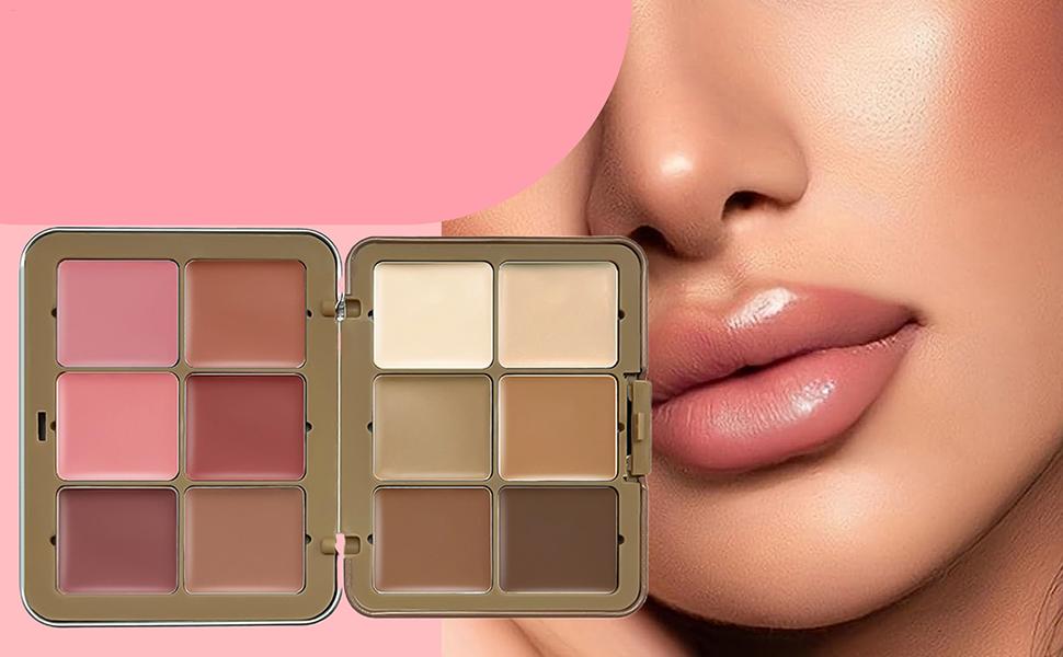 Concealer en Cream Blush Palet, Cream Concealer Blush Palette