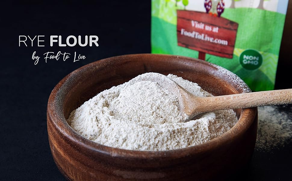 Rye Flour, 4 Pounds Stone Ground from Whole Grain Rye Berries, Kosher