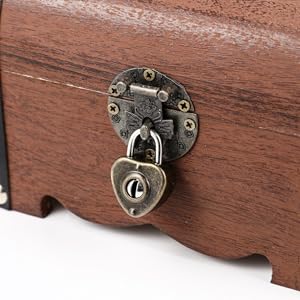 Amazon.co.jp: STOBAZA 宝箱 鍵付き 貯金箱 宝石箱 木製 大容量