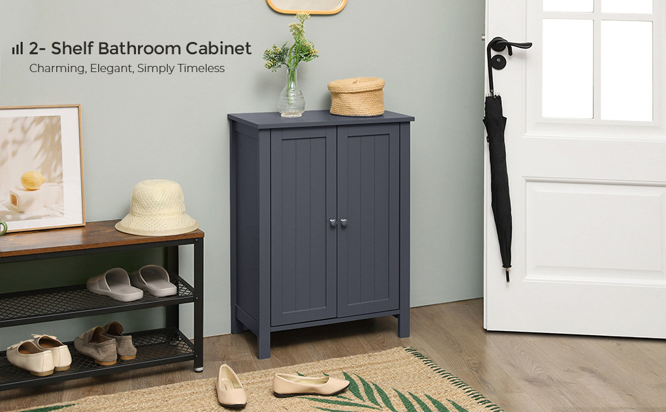 VASAGLE Bathroom Floor Storage with Adjustable Shelf, 23.6 x 11