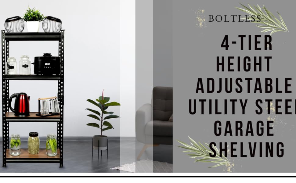 STAR WORK Shelf Storage Rack Heavy Duty Steel Laminate MDF Sheet Shelving Height Adjustable