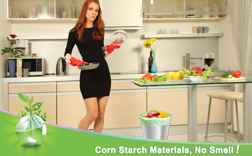 5L Bin Bags, 120Ct Kitchen Food Waste Bin Bags Small, Thick Bathroom