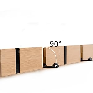 YunNasi Perchero de montaje en pared de Bambú con 4 Plegable ...