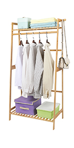 ufine bamboo garment rack