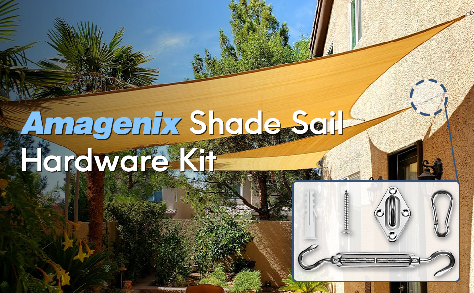Amagenix Shade Sail Hardware Kit for Rectangle & Square Sun