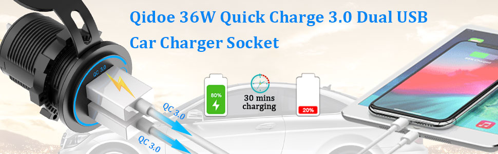 Quick Charge 3.0 Dual USB Charger Socket