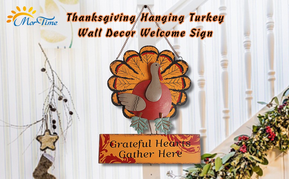 Thanksgiving Standing Turkey Hanging Wall Decor Welcome Sign