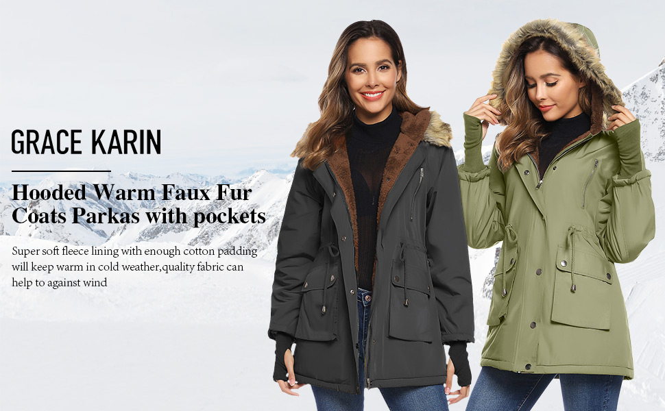 fleece coat parka for women