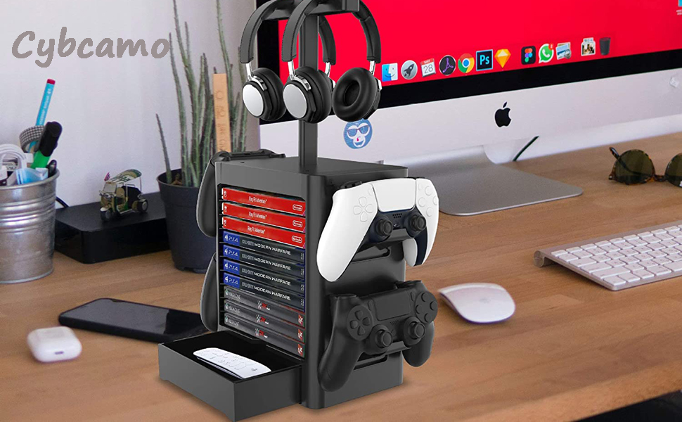 Cybcamo Universal Video Game Storage Tower Game Disk Rack