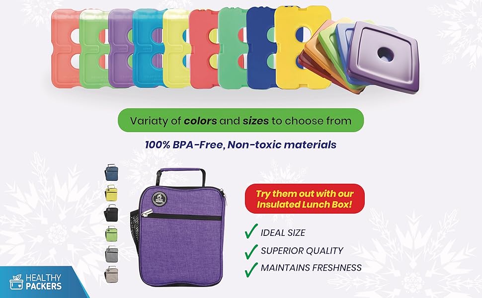 Healthy Packers Ice Packs for Lunch Bags Freezer Packs Original Cool Pack Slim
