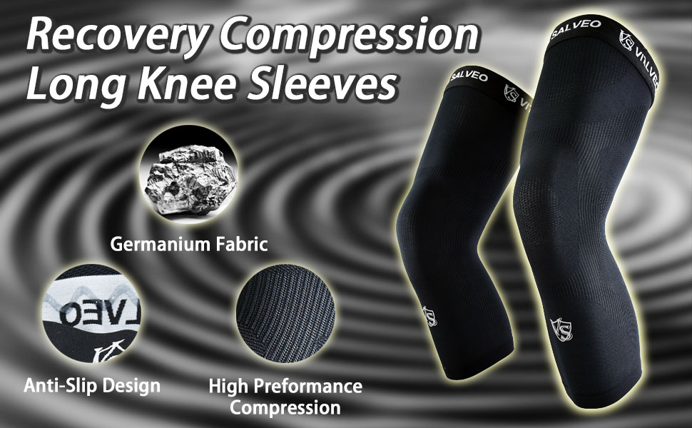 compression recovery long knee leg sleeve support running basketball outdoor anti slip muscle joint