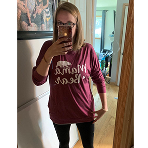 MODARANI Mama Bear T Shirts Women Long Sleeve Tunic Tops Casual Loose Fit Comfy