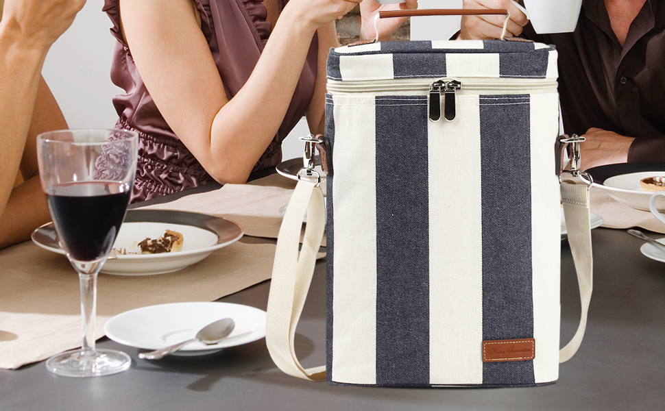 ZORMY 2 bottle insulated wine tote bag, Wine Carrier Travel