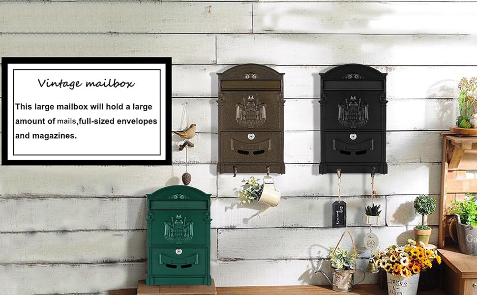 Vintage WallMount Mailboxes Mailbox for Post Retro Style Mailbox