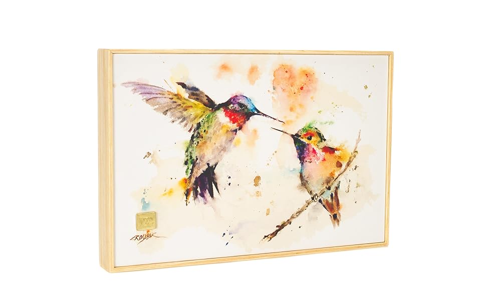 Dean Crouser The Lovebirds Hummingbirds Wrapped Canvas Print 8 x 12 Ash