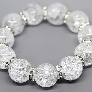 Amazon | [石輝] クラック水晶 20mm ブレスレット メンズ ギフト