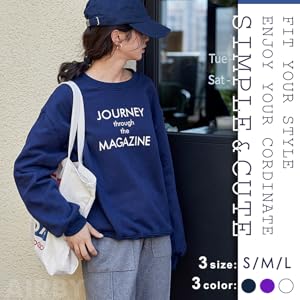 オシャレも防寒も両立！ロゴ入り裏起毛トレーナー