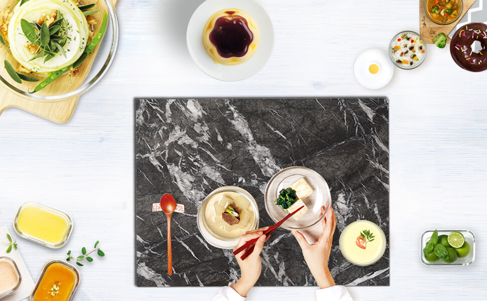 Soulscrafts  Black Marble Pastry Cheese And Cutting Board 16x12x0.5 Inc