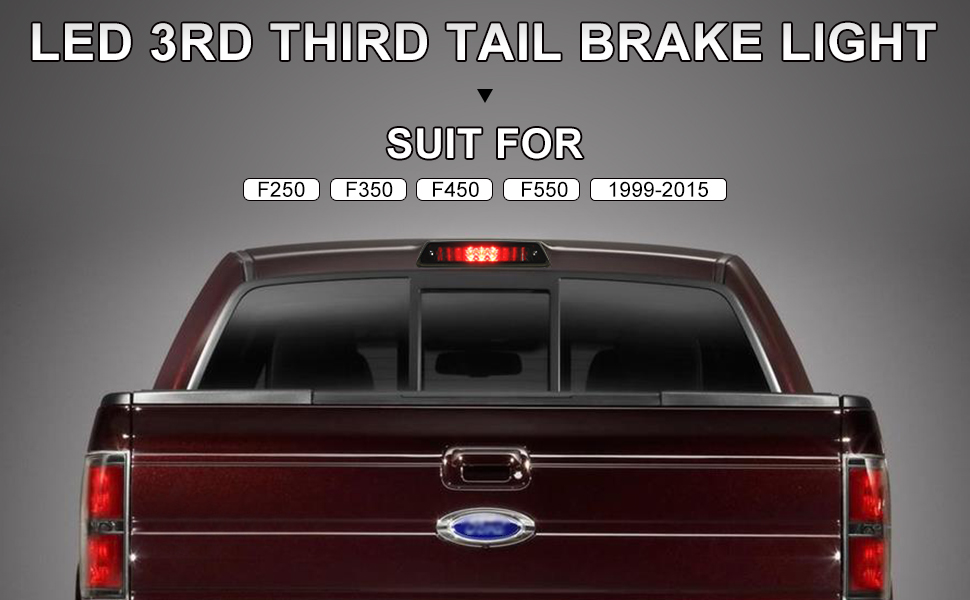 F350 Third Brake Light for Ford F250 F450 F550 19992015 Red 3RD Rear Stop Tail Lamp White High