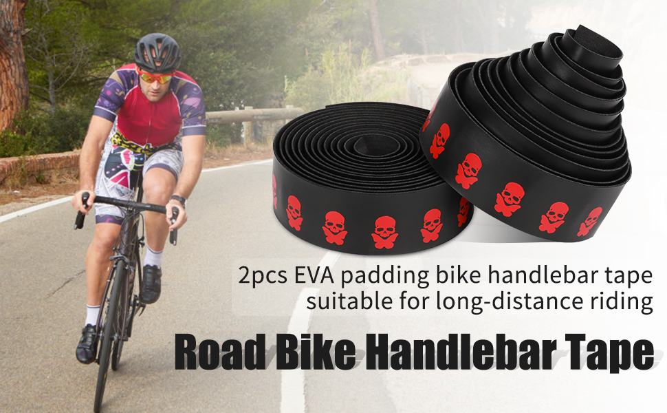 Fishlor Handlebar Tape Black & White EVA Cycling Handlebar Bar Tape