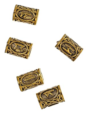 elder futhark viking runes beads antique gold