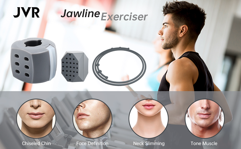 JVR Lot de 2 balles à mâcher pour muscler la mâchoire et les muscles du visage et du cou et pour
