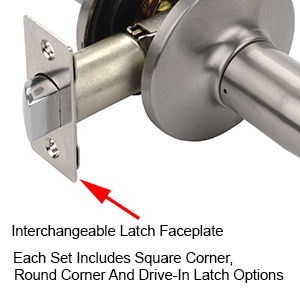 dynasty hardware latch faceplate square round drive in door lever