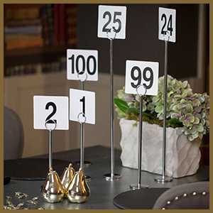 table numbers white silver holder holding hold