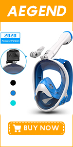 Aegend Full Face Snorkel Mask,Blue