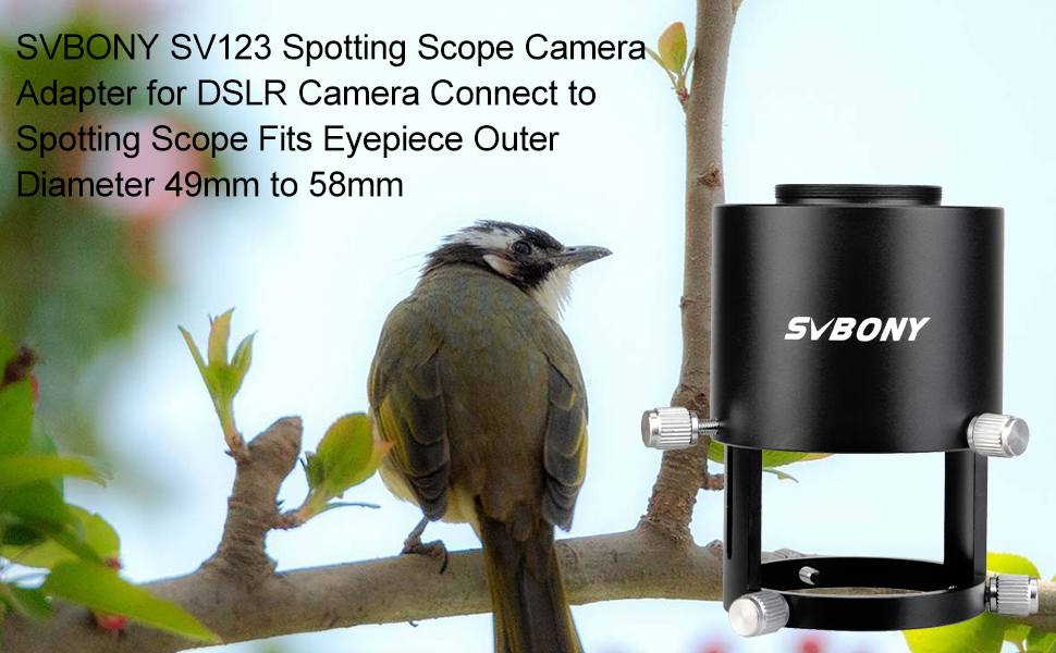 SVBONY SV123 Spotting Scope Adapter for Camera Connect to