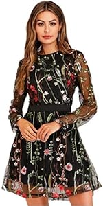 Floral Embroidered Party Dress
