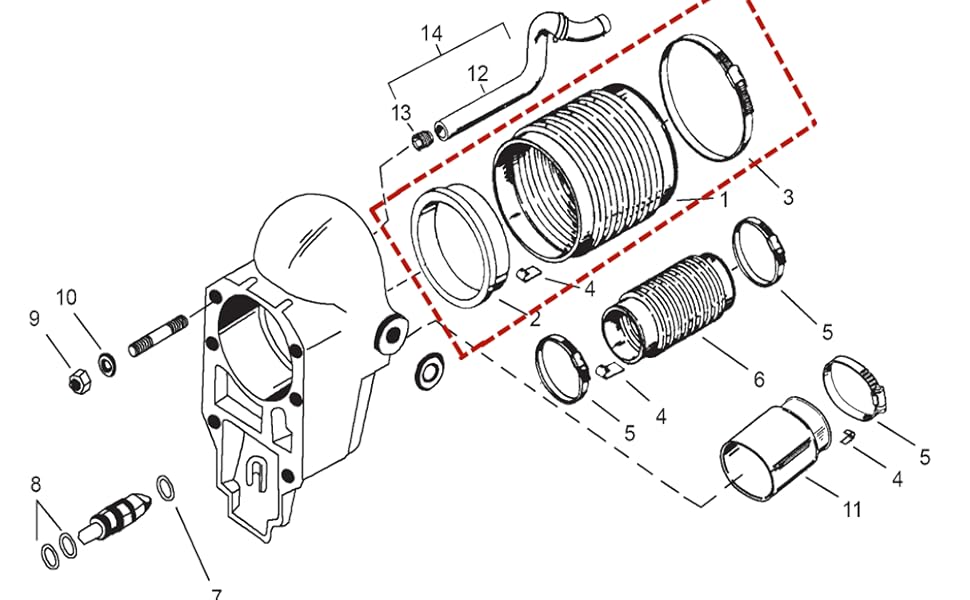 UANOFCN Replace Mercruiser UJoint Driveshaft Bellows