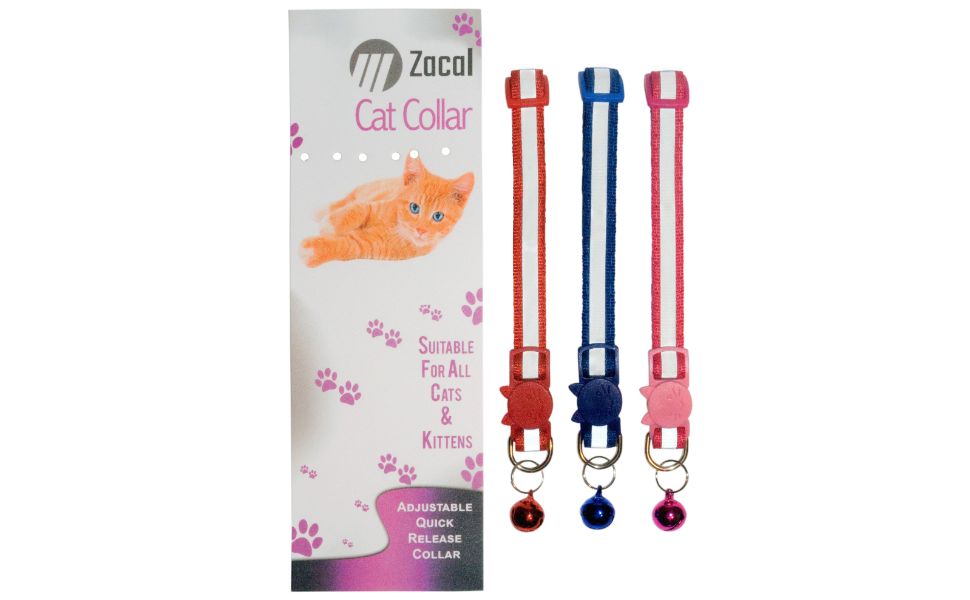 ZACAL Reflective Cat Collars with Bell Safe Quick Release Buckle