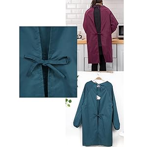 チュニック 割烹着 エプロン かっぽう着 女性用 エプロン 保育士 長袖 おしゃれ 防汚 かわいい ガーデニング 母の日 プレゼントロング 猫柄 …