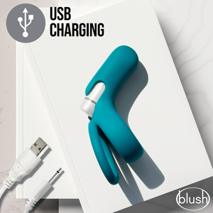 Blush Novelties Noje C2 Juniper Vibrating Cockring Platinum Cured Silicone Rechargeable Bullet
