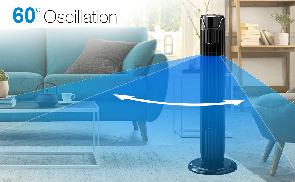 ANSIO Tower Fan 36inch with Remote For Home and Office, 7 Hour Timer