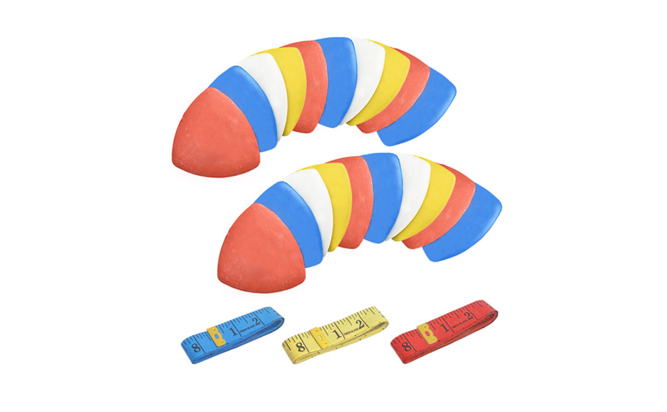 20 Pieces Professional Tailor's Chalks and 3 Pieces Soft Tape Measure