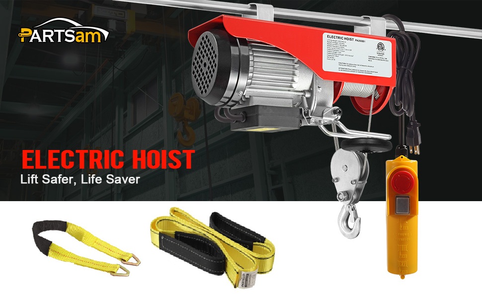 Partsam 1320 lbs Lift Electric Hoist Crane Remote Control Power System