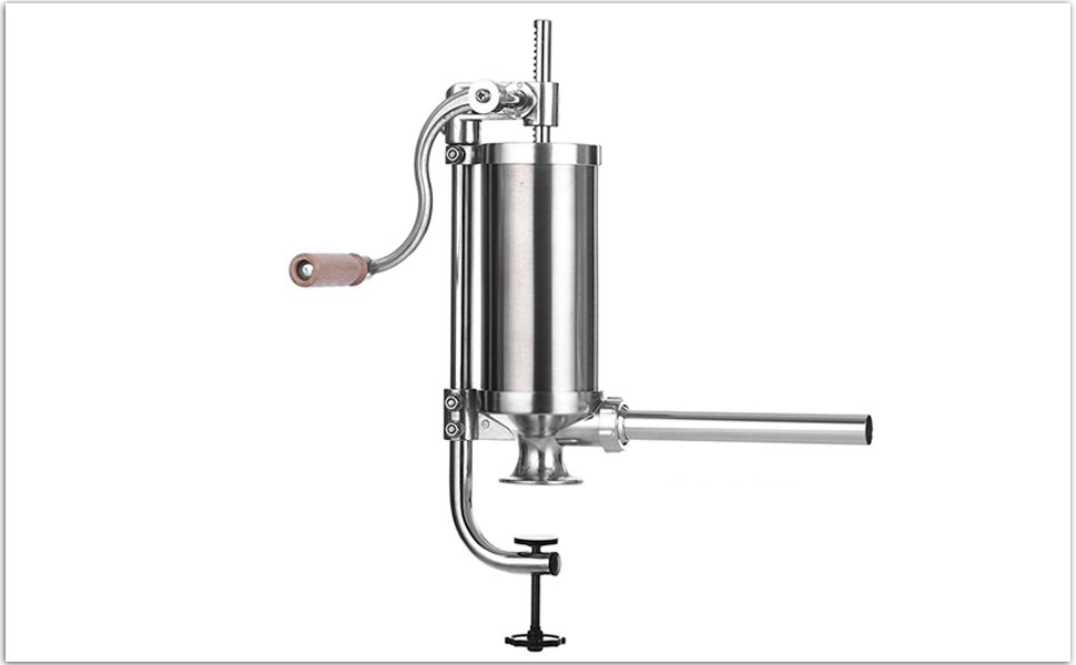 Sausage Stuffer, Vertical Stainless Steel Sausage Maker Packed with 8