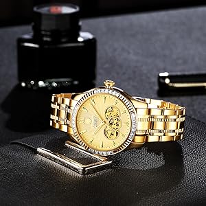 luminous watches for men  movement watch  golden watches for men