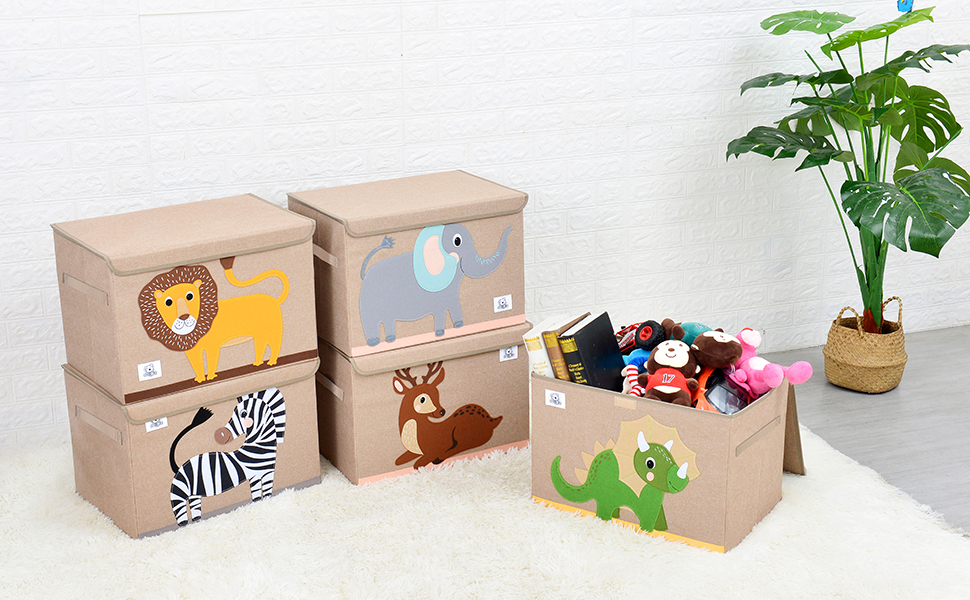 CLCROBD Foldable Kids Large Toy Chest with FlipTop Lid, Collapsible